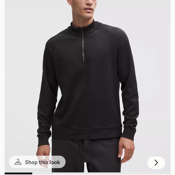 lululemon athletica Men's Engineered Black Zip-Up Sweater